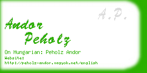 andor peholz business card